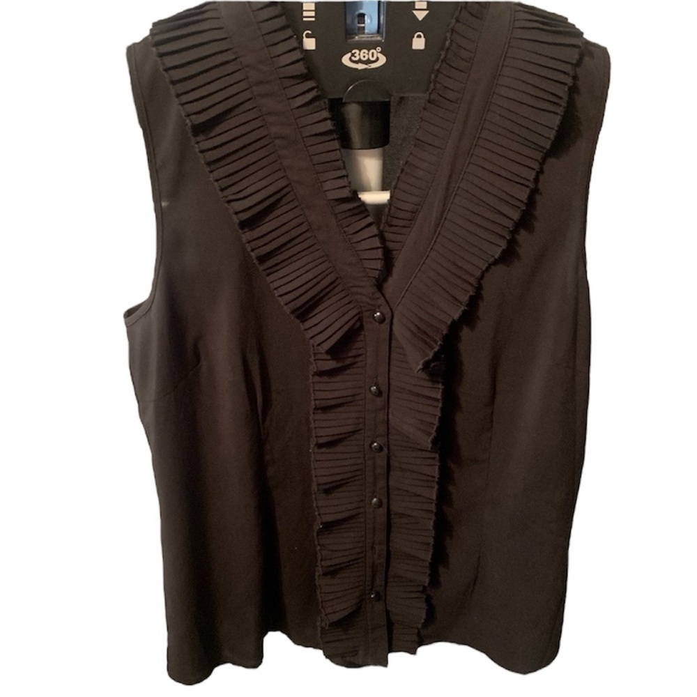 SPENSE Pleated Ruffle Tank Top